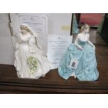 Coalport Figurines; Royal Premier, limited edition No 3634/7500 with certificate and The Princess of
