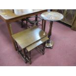 XIX Century Mahogany Table, with circular top and base, turned pedestal on tripod feet, 72cm high,