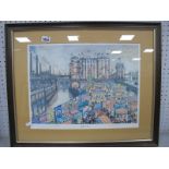 George Cunningham (Sheffield Artist), 'Sheffield Fair', limited edition colour print of 250,