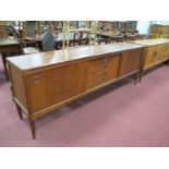 Bramin of Denmark, Teak Sideboard circa 1960's with square inset handles to sliding doors,