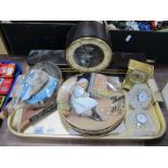 A Waterford Crystal Quartz Clock, 1960's Junghans mantle clock, Wedgwood cabinet plates, etc:- One