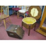 An Oak Needlework Table and Piano Stool. (2)