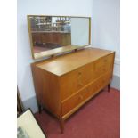 A.H. McIntosh of Kirkcaldy, Scotland Teak Dressing Table, having rectangular mirror, two small and