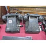 4109C Black Bakelite Cased Telephone, with chrome winding handle x 2.