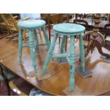 A Pair of Painted XIX Century Boston Stools