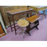 Mahogany Wine Table, magazine rack, hall table, 80cm wide. (3)