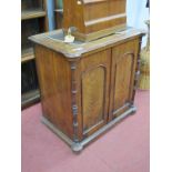 Early XX Century Sewing Machine Cupboard, with arched panelled walnut doors, 72cm wide.