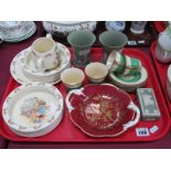 Doulton 'Bunnykins' Ware, Coalport dish, Wedgwood Jasperware, Devon coffee cups and saucers:- One