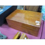 Mahogany Humidor Box, XX Century, having applied brass moisture tray to hinged cover, and