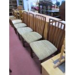A Set of Four Teak Rail Back Chairs, circa 1970's, probably by McIntosh.