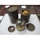 A Tin of Gold Powder (opened); two tins of assorted screws and fittings. (3)