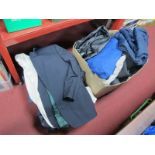 Gents Suits, Jackets, including evening suit, leather jacket, sports wear, shoes etc:- Two Boxes