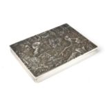 A RUSSIAN SILVER CIGARETTE CASE WITH SCENE FROM GOGOL, MOSCOW, 1908-1917