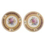 A PAIR OF RUSSIAN PORCELAIN PLATES, POPOV PORCELAIN FACTORY, GORBUNOVO, 1850S-1870S