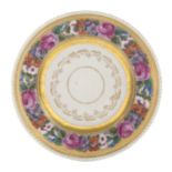 A RUSSIAN PORCELAIN PLATE, GARDNER PORCELAIN FACTORY, VERBILKI, MOSCOW, CIRCA 1800S-1820S