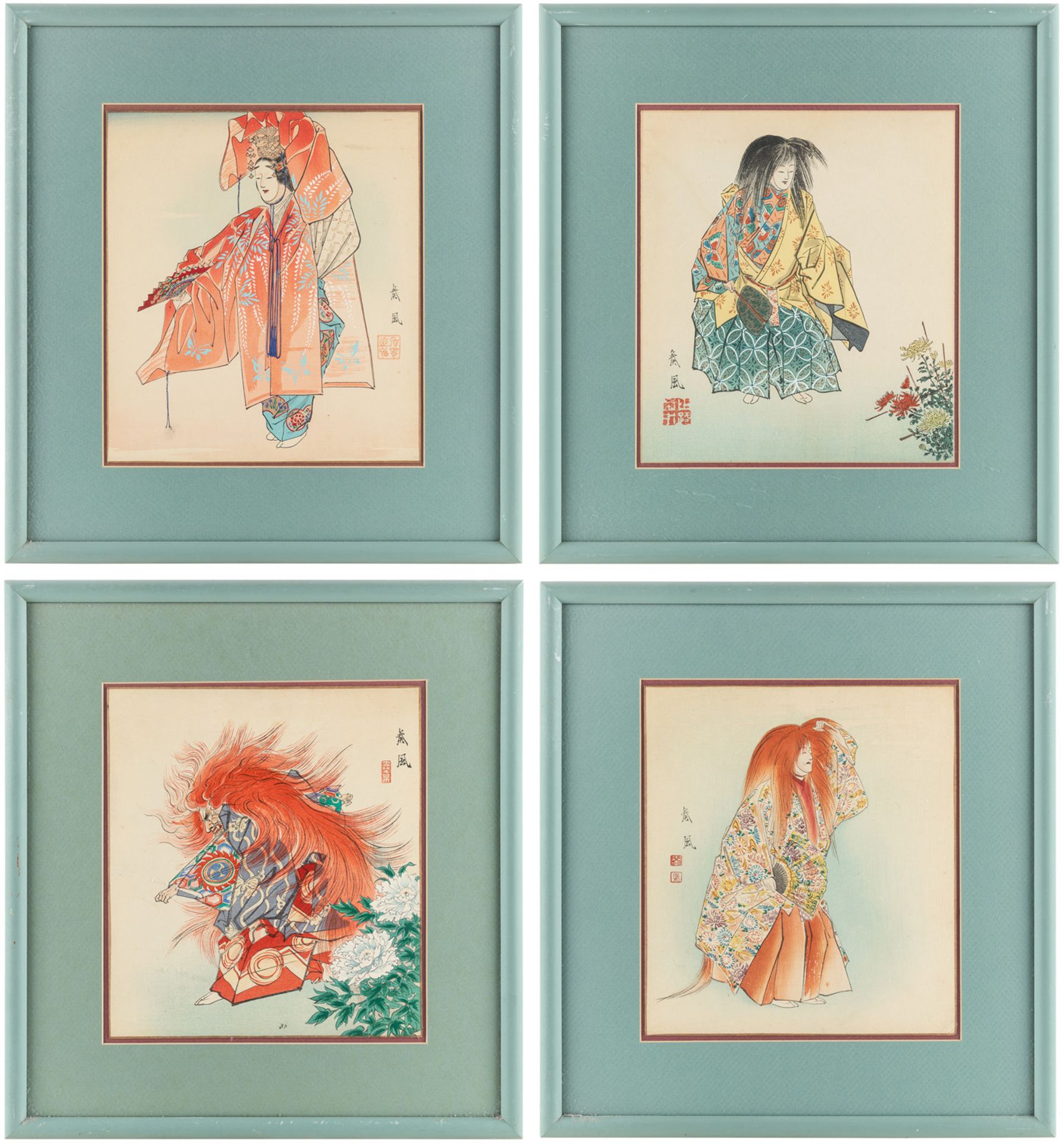 A GROUP OF FOUR WOODBLOCK PRINTS BY MATSUNO SOFU (1899-1963) FROM NOH TWELVE MONTHS SERIES, 1956 - Bild 6 aus 7