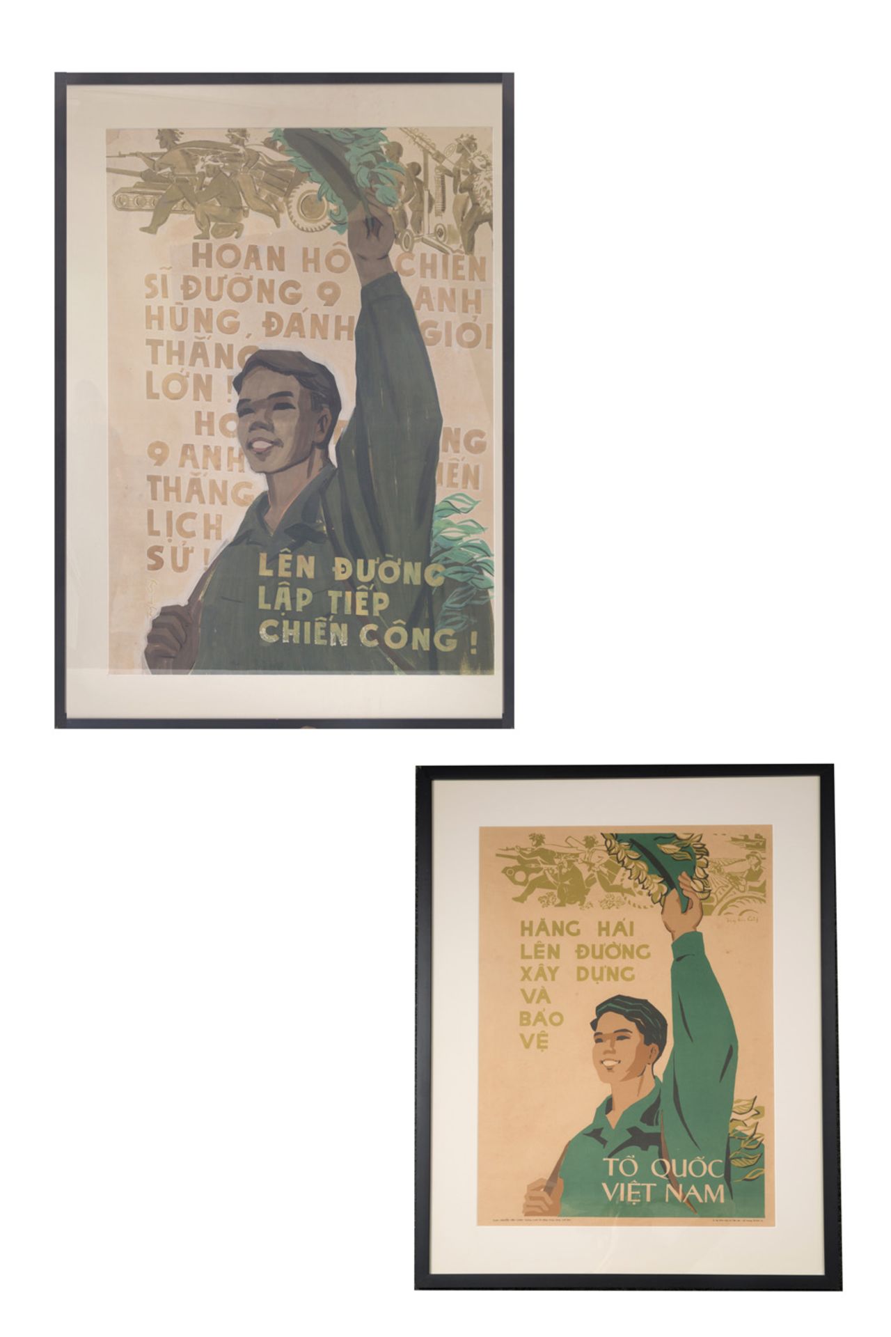 A VIETNAMESE POSTER AND POSTER MAQUETTE BY NGUYEN TIEN CANH (VIETNAMESE 20TH CENTURY)