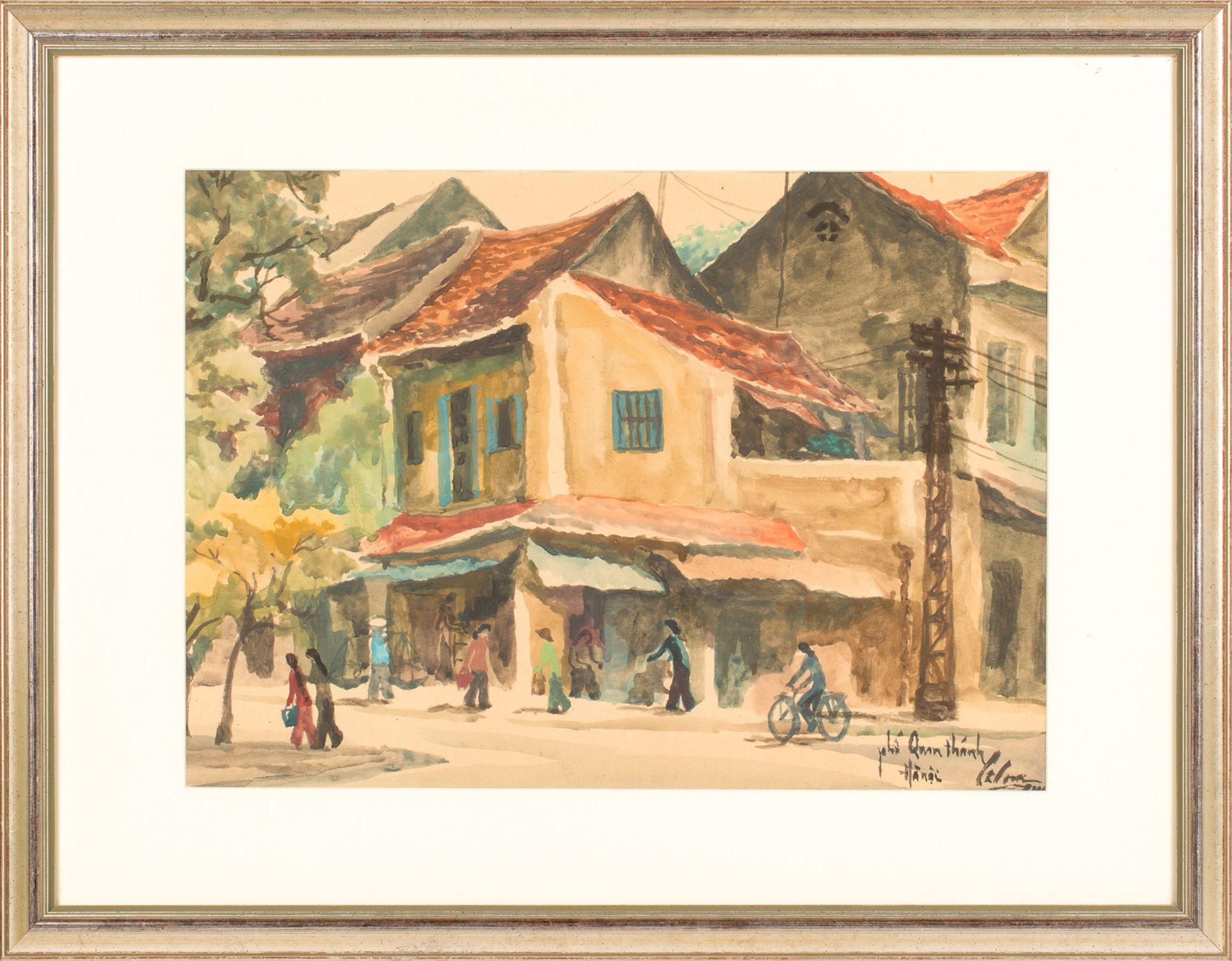 A SET OF FOUR WATERCOLOR CITYSCAPES BY LE CUU (VIETNAMESE 20TH CENTURY) - Bild 4 aus 6