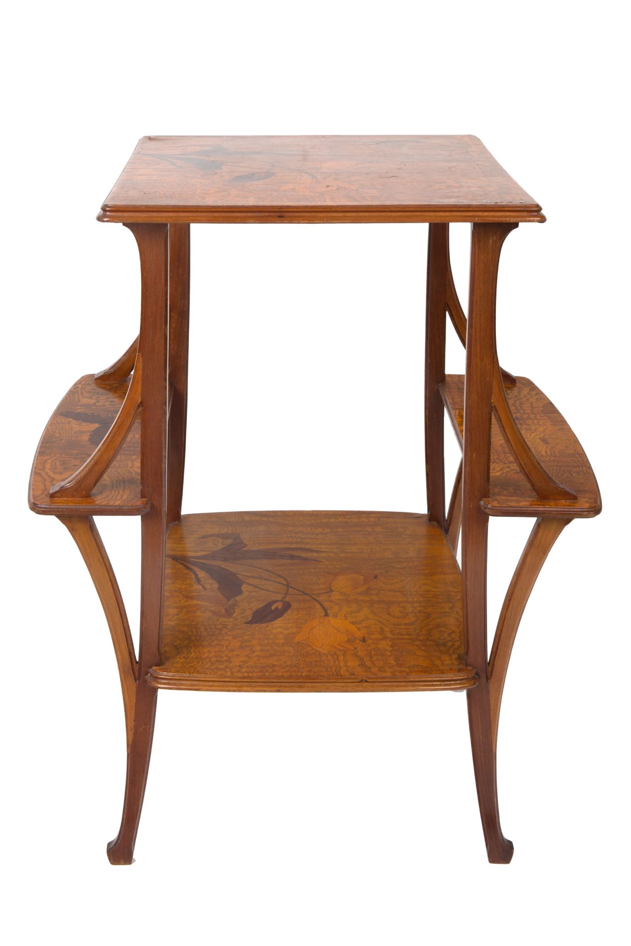 AN EMILE GALLE-STYLE MARQUETRY TABLE, CIRCA 1900 - Bild 3 aus 5