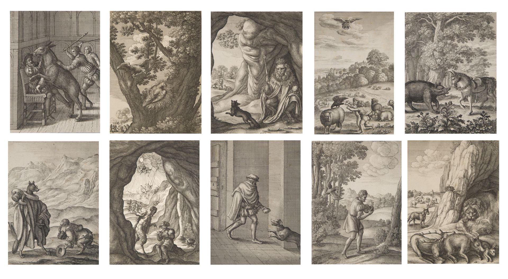 A SET OF TEN ETCHINGS FROM AESOP BY W. H. VON PRACHNA (CZECH 1607-1677), 1668