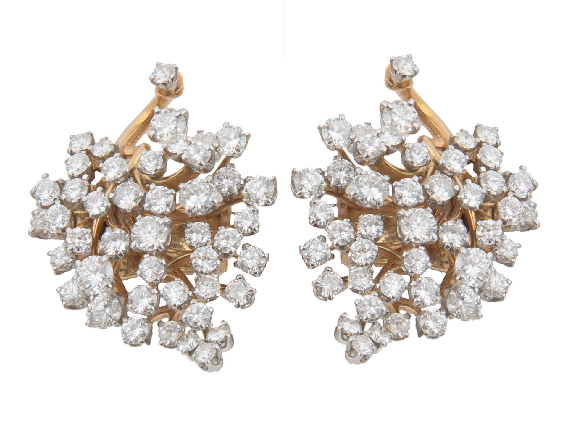 A VAN CLEEF & ARPELS 14K YELLOW GOLD DIAMOND EAR CLIPS - Bild 7 aus 8