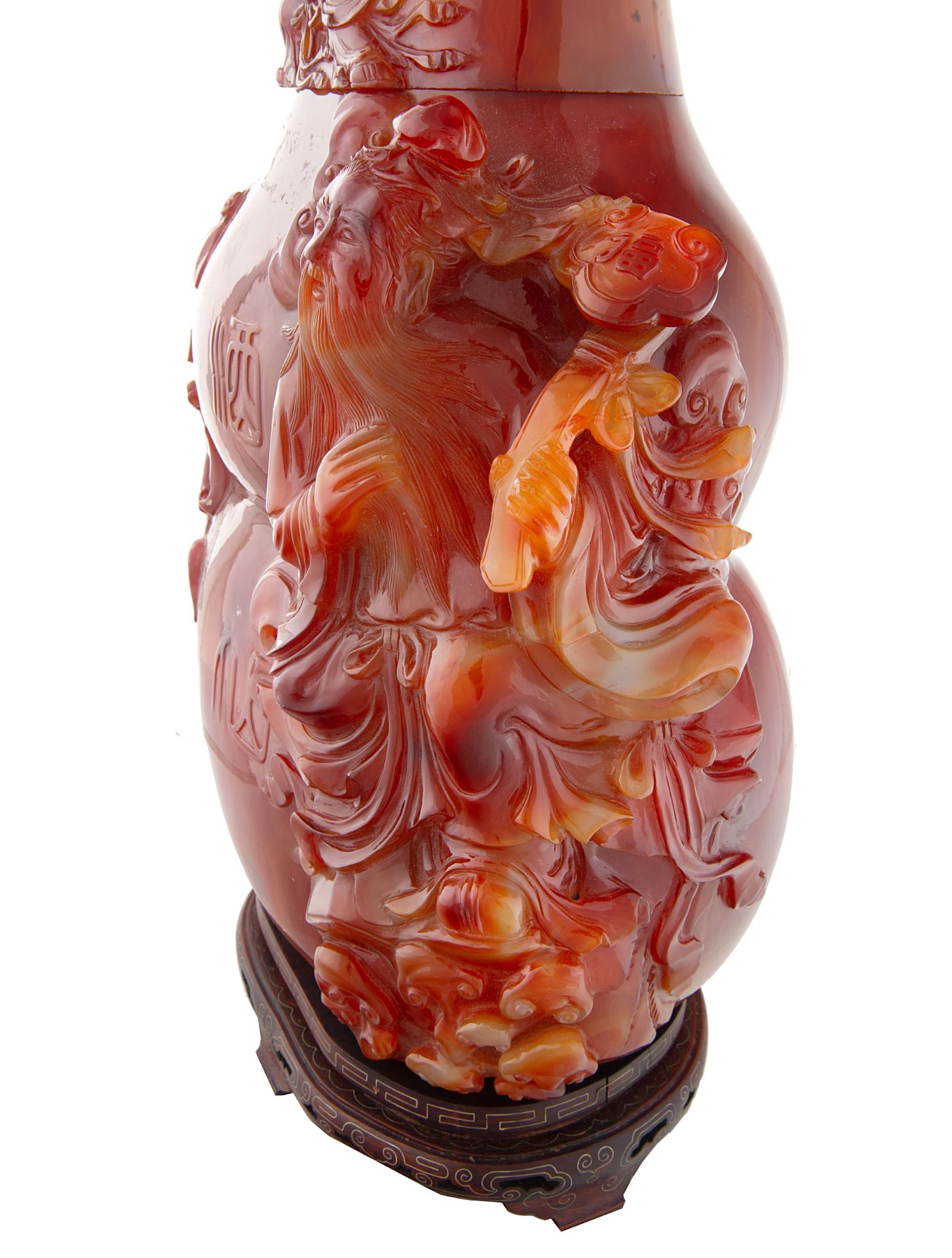 A FINE CHINESE CARNELIAN AGATE VESSEL WITH COVER, QING DYNASTY, LATE 19TH CENTURY - Bild 4 aus 6