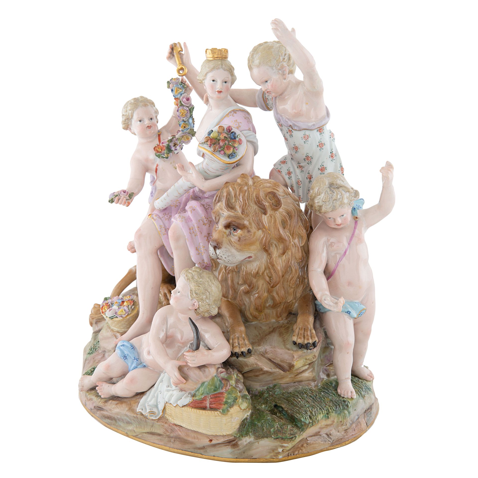 A GERMAN PORCELAIN FIGURAL GROUP OF CYBELE, MEISSEN, DRESDEN, LATE 19TH CENTURY - Bild 3 aus 4