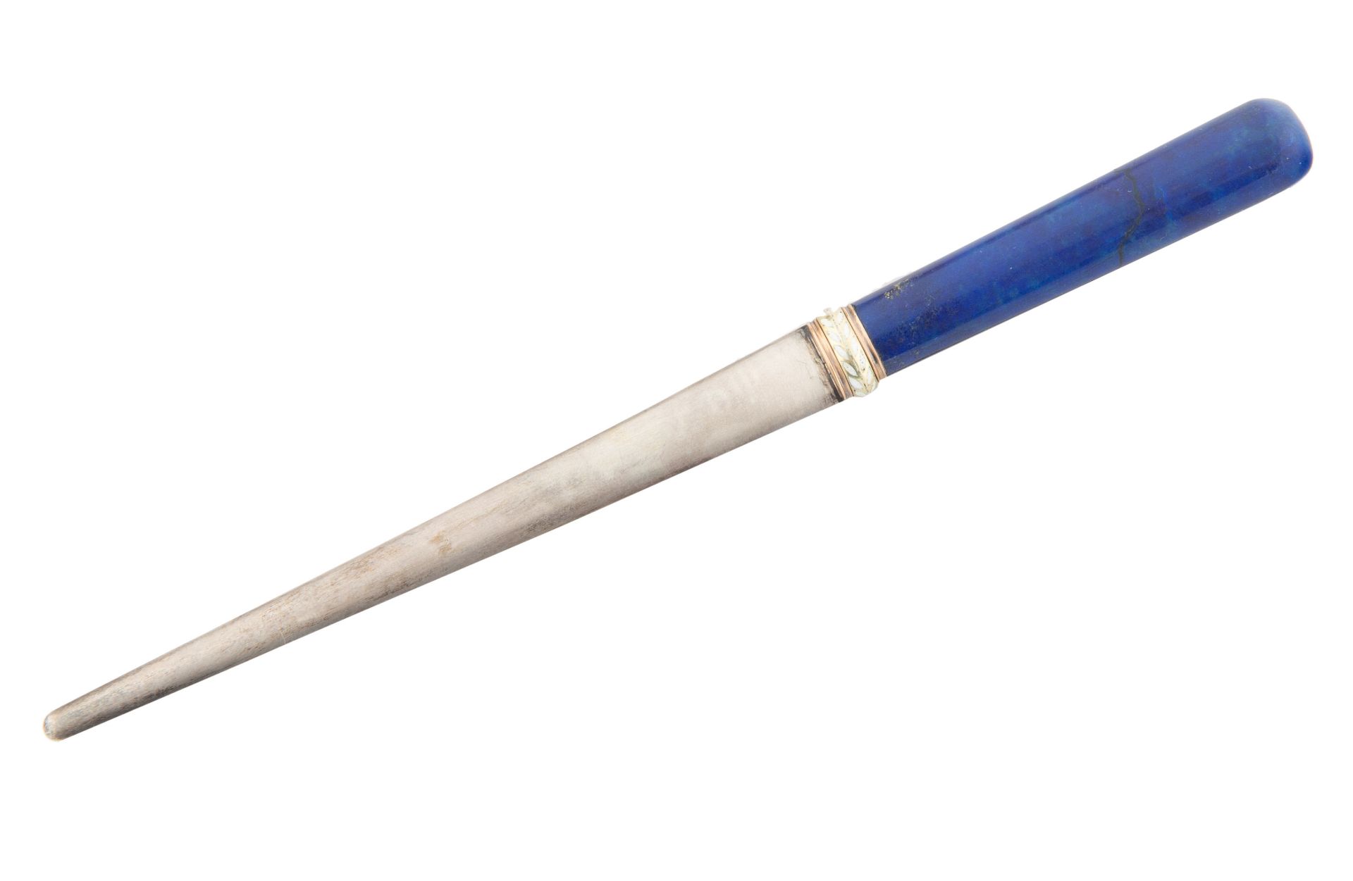 A FABERGE SILVER-MOUNTED LAPIS LAZULI LETTER OPENER, ST. PETERSBURG, 1896-1908 - Bild 2 aus 3