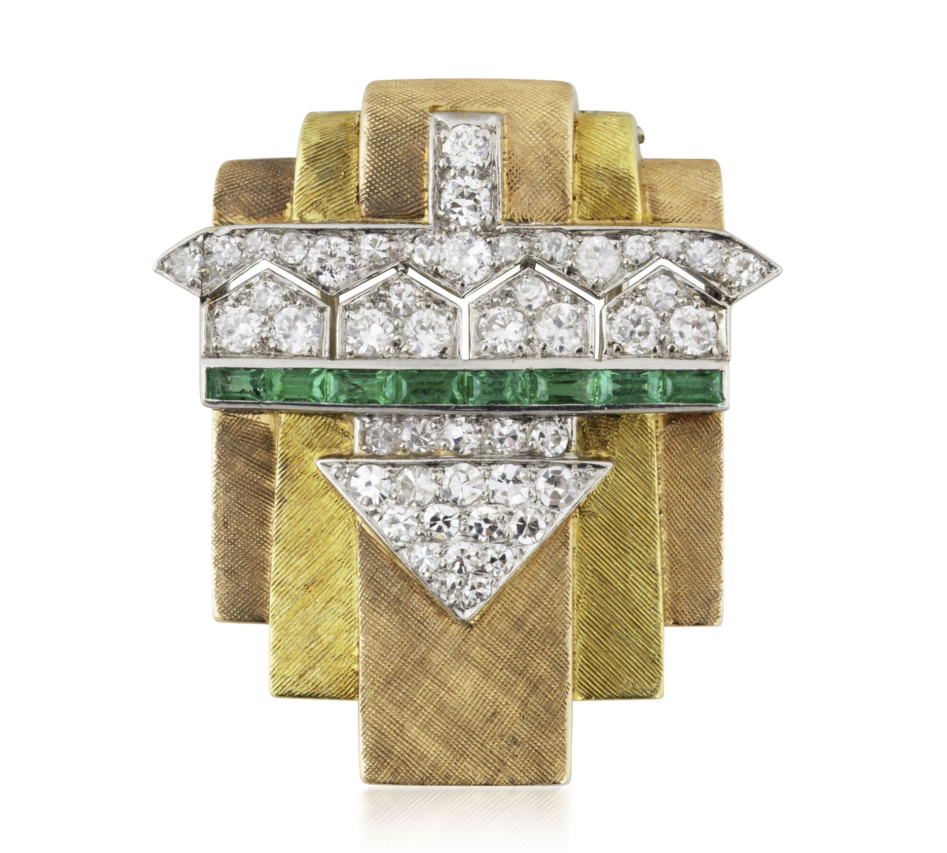 AN ART DECO GOLD, DIAMOND AND EMERALD BROOCH, CARTIER, PARIS, CIRCA 1930S - Bild 5 aus 11