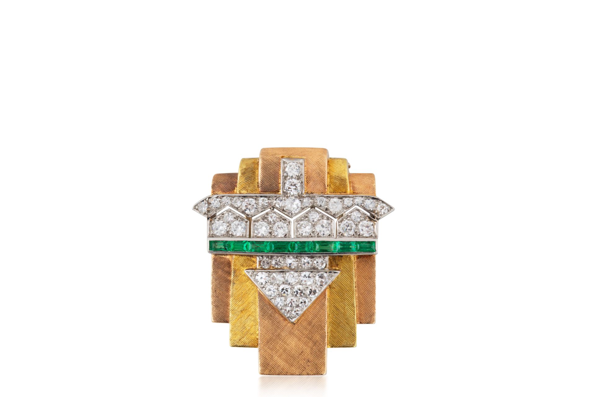 AN ART DECO GOLD, DIAMOND AND EMERALD BROOCH, CARTIER, PARIS, CIRCA 1930S - Bild 10 aus 11