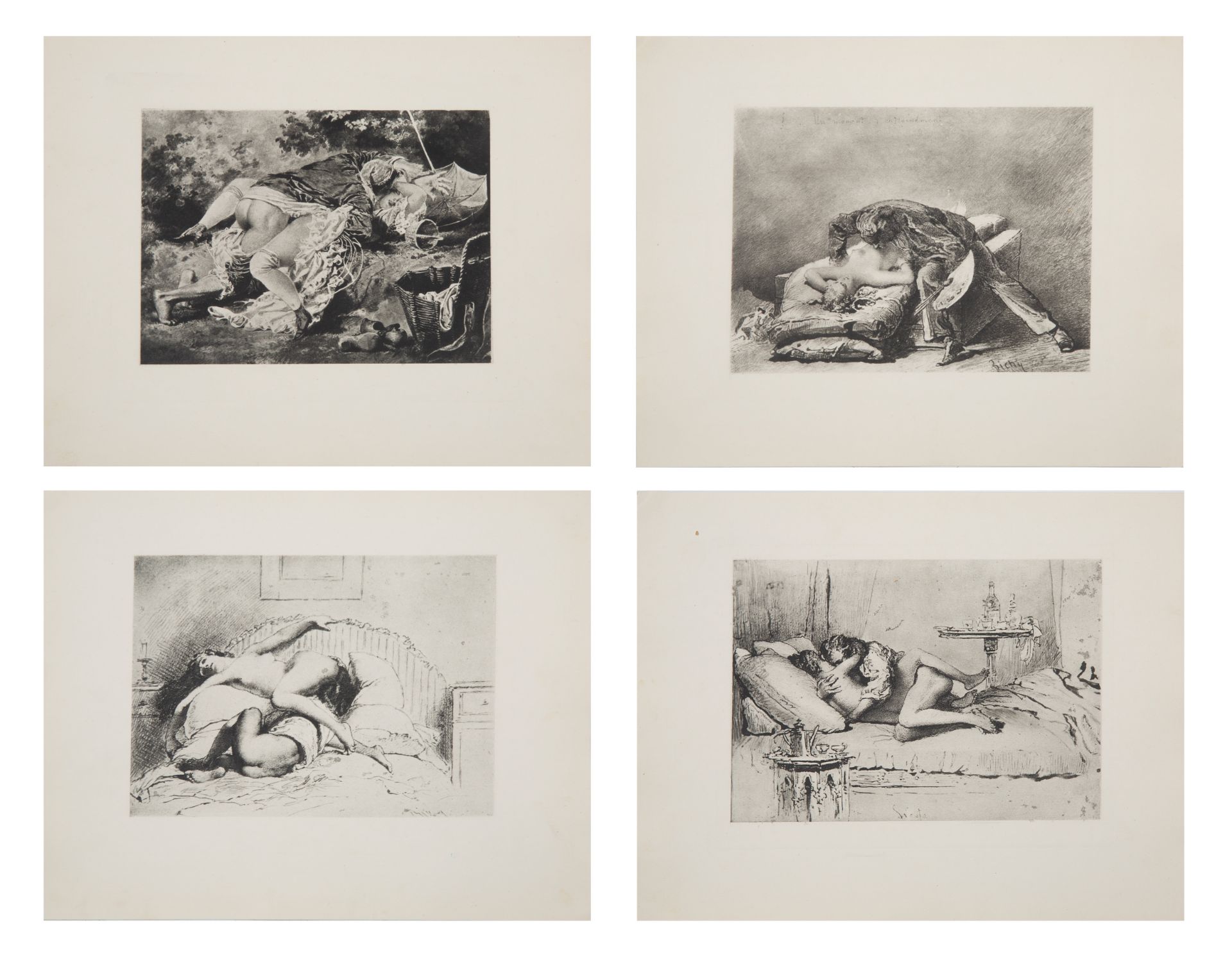 A GROUP OF 36 EROTIC HELIOGRAVURES BY MIHALY VON ZICHY (HUNGARIAN 1827-1906) FROM 'LIEBE' PORTFOLIO