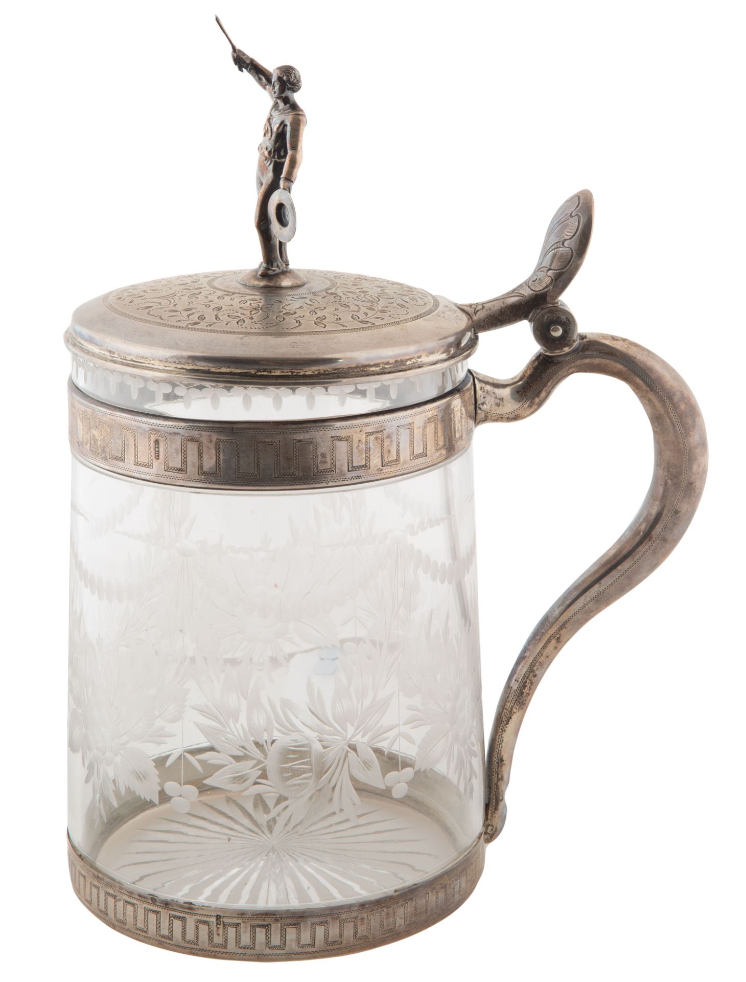 A RUSSIAN SILVER-MOUNTED GLASS TANKARD, ST. PETERSBURG, CIRCA 1900 - Bild 2 aus 4