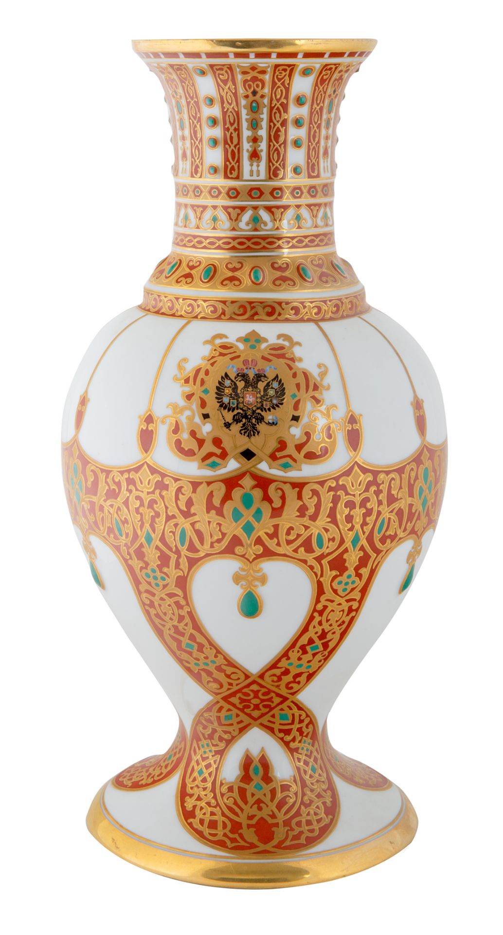 A RUSSIAN PORCELAIN VASE WITH MOSCOW BLAZON, IMPERIAL PORCELAIN FACTORY, ST. PETERSBURG, PERIOD OF N