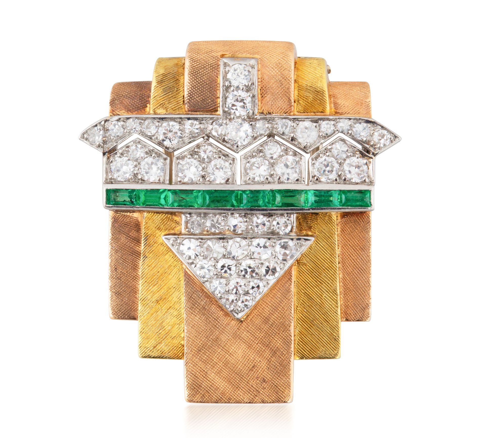 AN ART DECO GOLD, DIAMOND AND EMERALD BROOCH, CARTIER, PARIS, CIRCA 1930S - Bild 3 aus 11