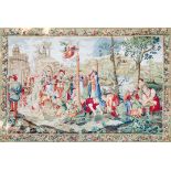 A LARGE MODERN CONTINENTAL ALLEGORICAL TAPESTRY