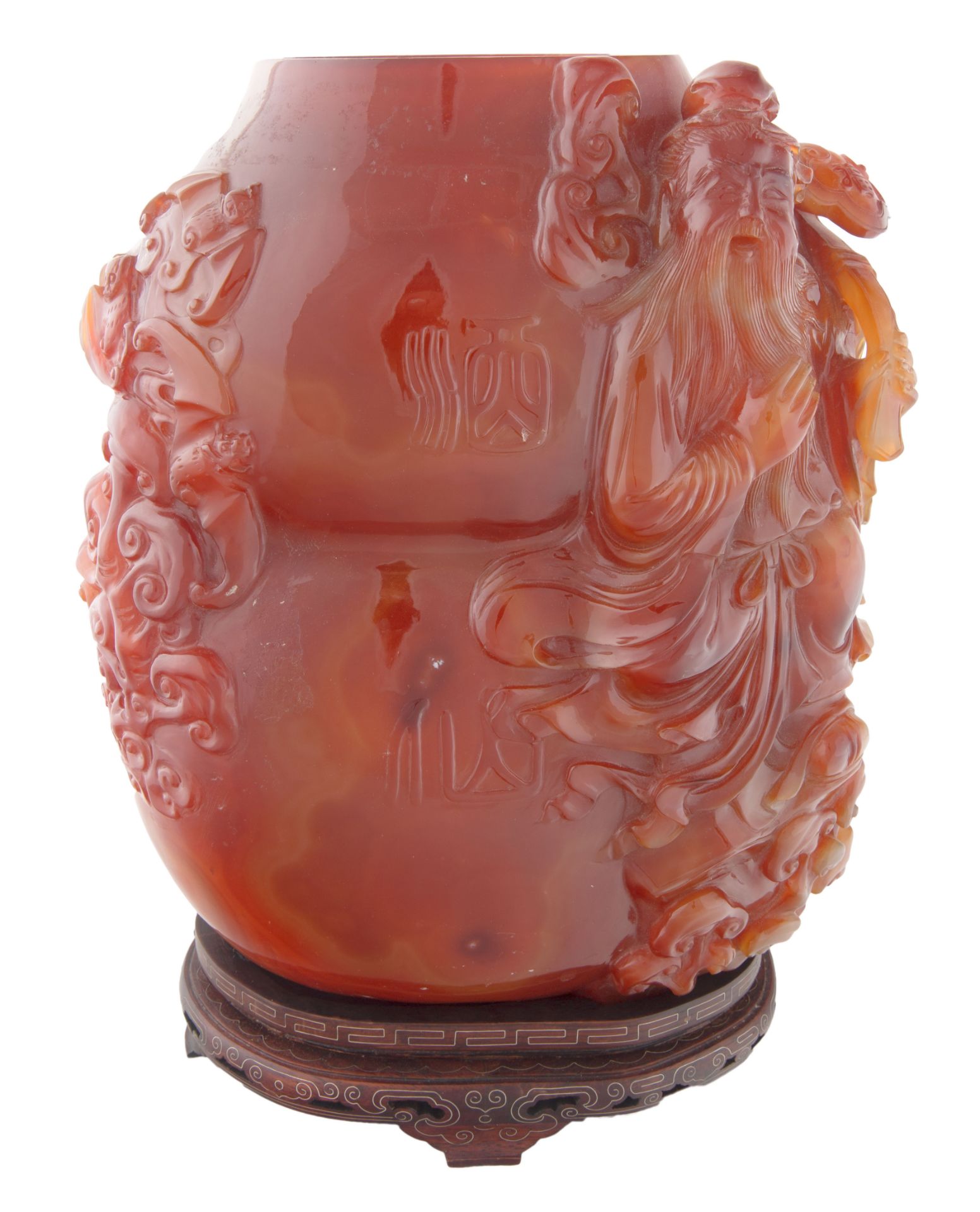 A FINE CHINESE CARNELIAN AGATE VESSEL WITH COVER, QING DYNASTY, LATE 19TH CENTURY - Bild 6 aus 6