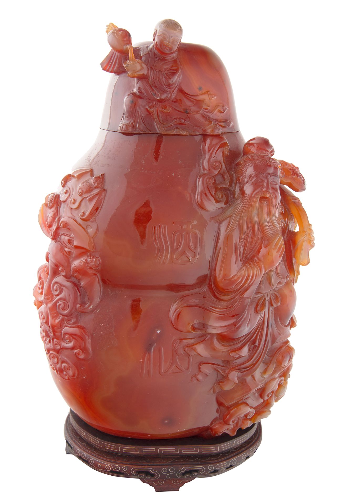 A FINE CHINESE CARNELIAN AGATE VESSEL WITH COVER, QING DYNASTY, LATE 19TH CENTURY - Bild 2 aus 6