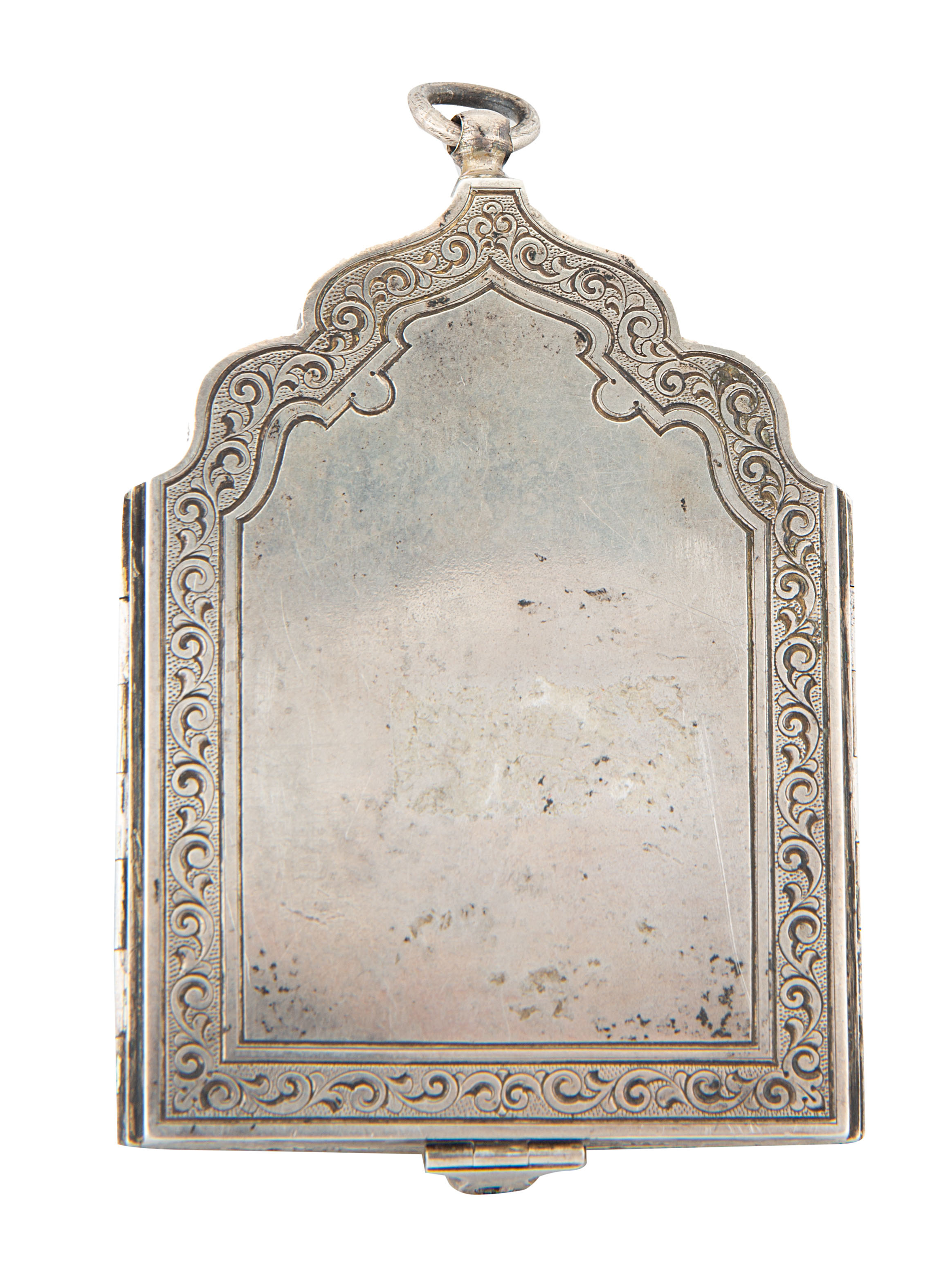 A RUSSIAN SILVER-MOUNTED TRAVELING ICON, WORKMASTER IVAN ALEKSEEV, MOSCOW, 1876-1912 - Image 3 of 4