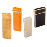 A GROUP OF FOUR LUXURY LIGHTERS BY CARTIER, S.T. DUPONT AND DUNHILL, PARIS AND LONDON