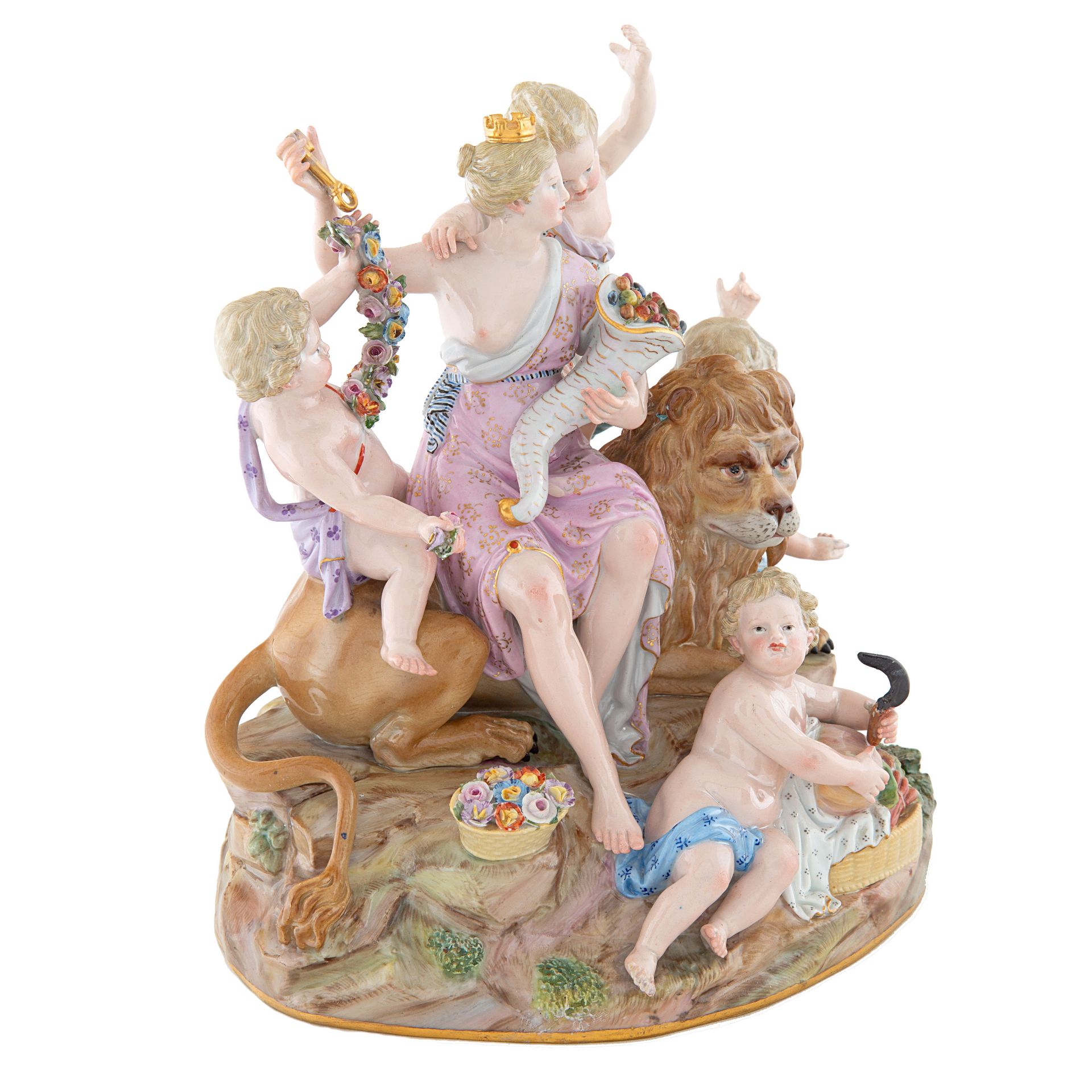 A GERMAN PORCELAIN FIGURAL GROUP OF CYBELE, MEISSEN, DRESDEN, LATE 19TH CENTURY - Bild 2 aus 4