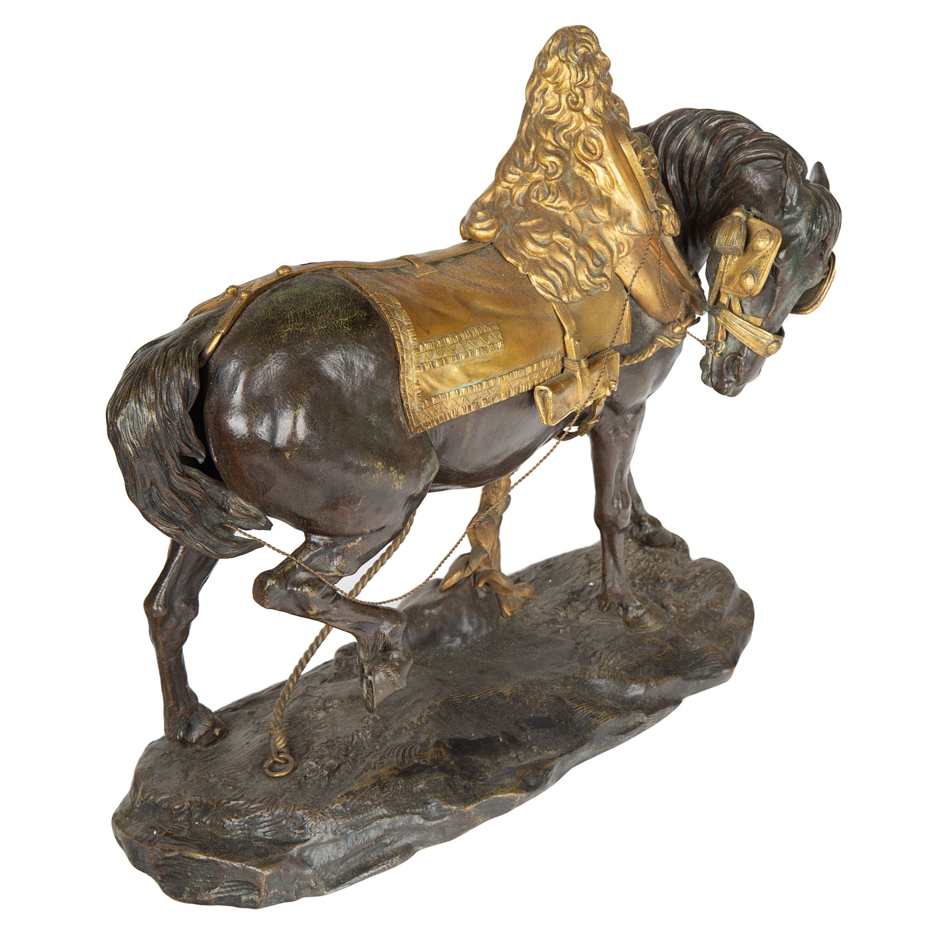 A BRONZE SCULPTURE OF A BRIDLED HORSE, CAST BY A. SADOUX (FRENCH LATE 19TH CENTURY) - Bild 2 aus 6