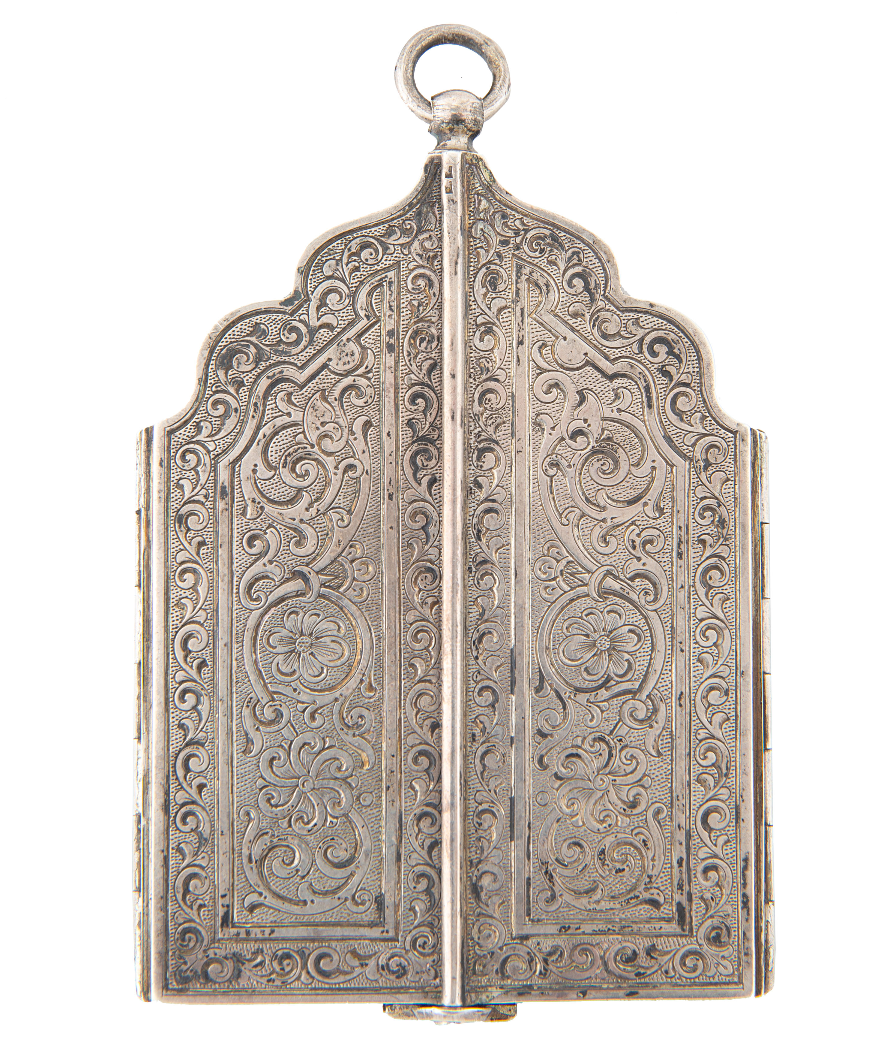 A RUSSIAN SILVER-MOUNTED TRAVELING ICON, WORKMASTER IVAN ALEKSEEV, MOSCOW, 1876-1912 - Image 2 of 4