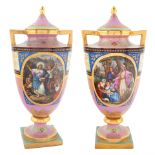 A PAIR OF AUSTRIAN PORCELAIN VASES, ACKERMANN & FRITZE, RUDOLSTADT-VOLKESTEDT, FIRST HALF OF 20TH CE