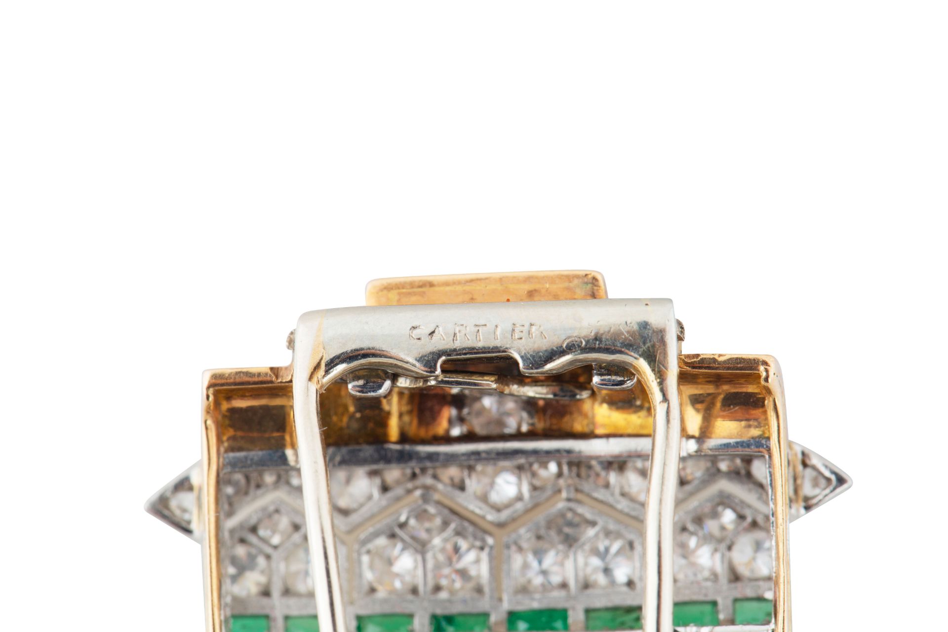 AN ART DECO GOLD, DIAMOND AND EMERALD BROOCH, CARTIER, PARIS, CIRCA 1930S - Bild 8 aus 11