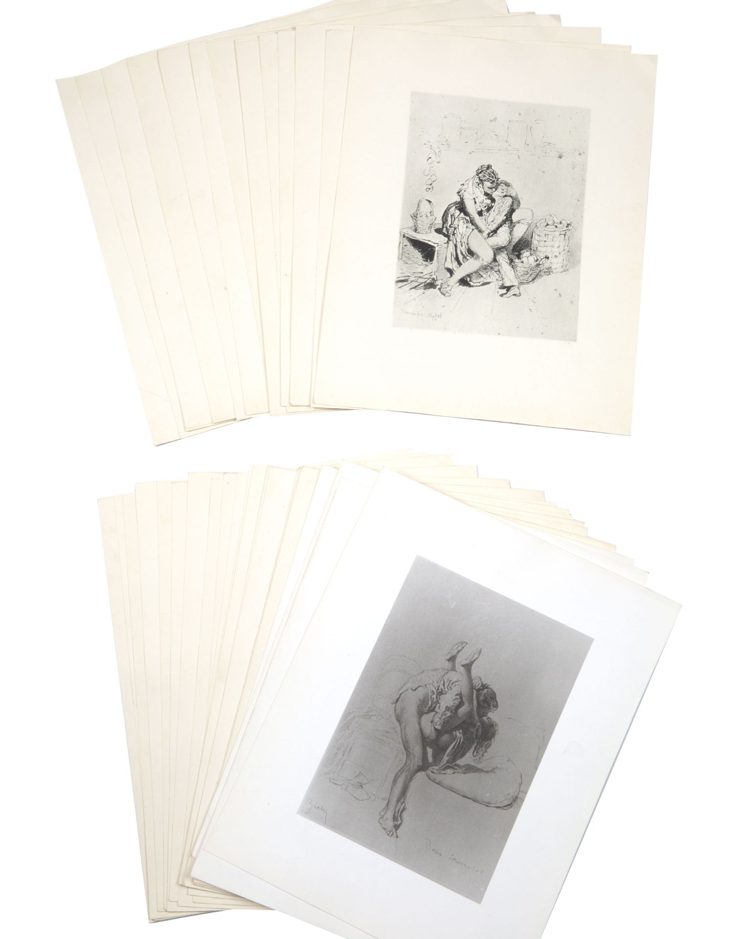 A GROUP OF 36 EROTIC HELIOGRAVURES BY MIHALY VON ZICHY (HUNGARIAN 1827-1906) FROM 'LIEBE' PORTFOLIO - Bild 4 aus 6