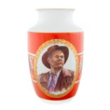 A SOVIET PORCELAIN VASE WITH PORTRAIT OF MAXIM GORKY AFTER ISAAK BRODSKY (RUSSIAN 1884-1939), DOVBYS