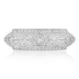 14KT GOLD DIAMOND BAR BROOCH