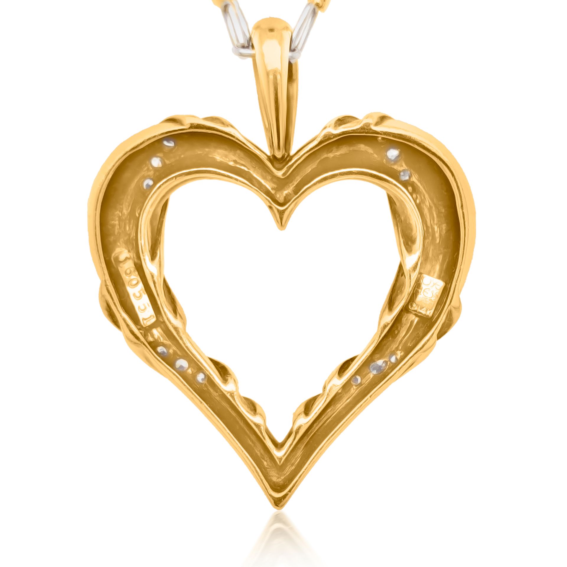 14KT GOLD DIAMOND HEART PENDANT NECKLACE - Image 4 of 4