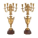 PAIR OF ORMOLU CANDELABRAS