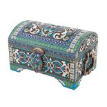 A RUSSIAN SILVER AND CLOISONNE ENAMEL BOX, LATE 20TH CENTURY